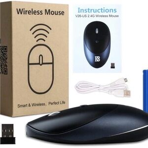 Black Wireless Mouse with USB Receiver